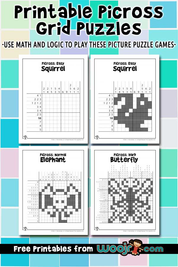 Printable Picross Grid Puzzles Woo Jr Kids Activities