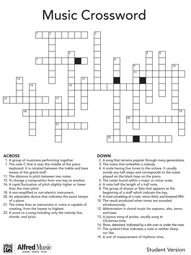 Printable Teenage Crossword Puzzles Printable Crossword 