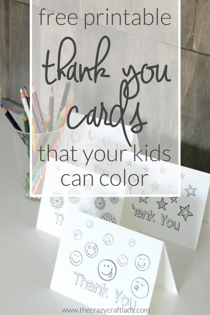 Printable Thank You Card Coloring Sheets The Crazy Craft 