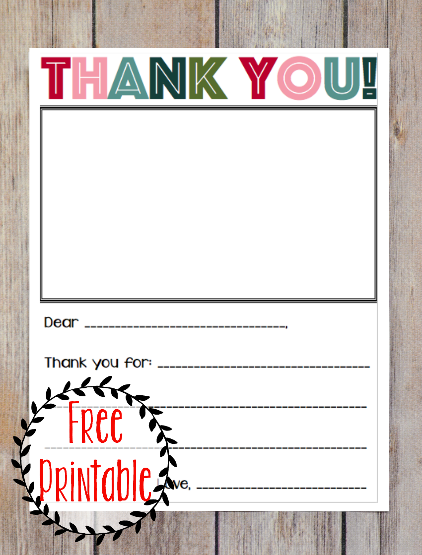 Printable Thank You Note Three Little Ferns Family 