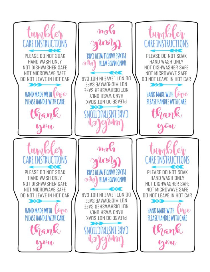 Free Printable Tumbler Care Instructions FreePrintableTM FreePrintableTM