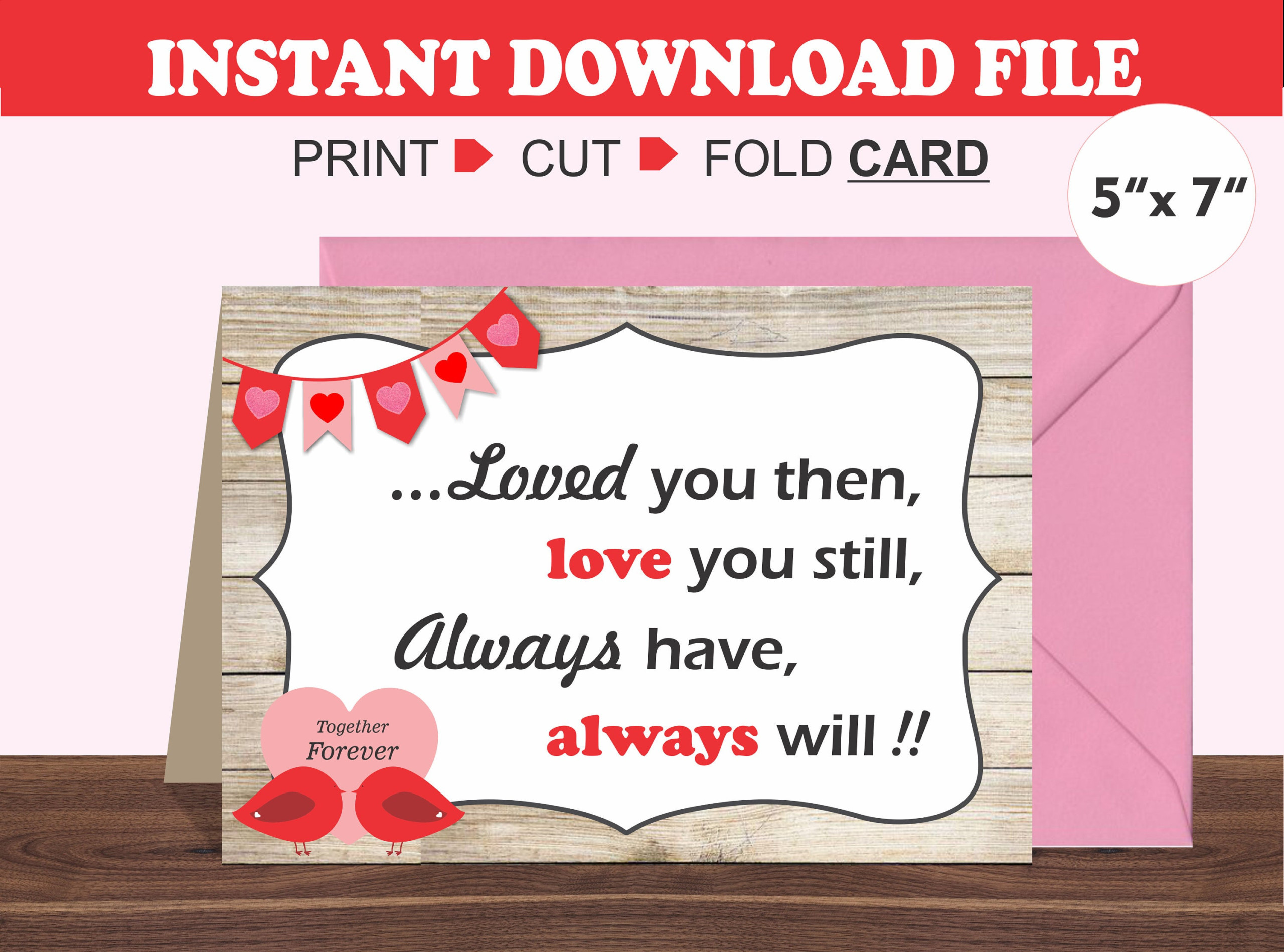 Printable Valentine s Day Card Romantic Card Husband Etsy