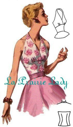 Repro Of Vintage Pattern Halter Top 50s No 4 On Printable 