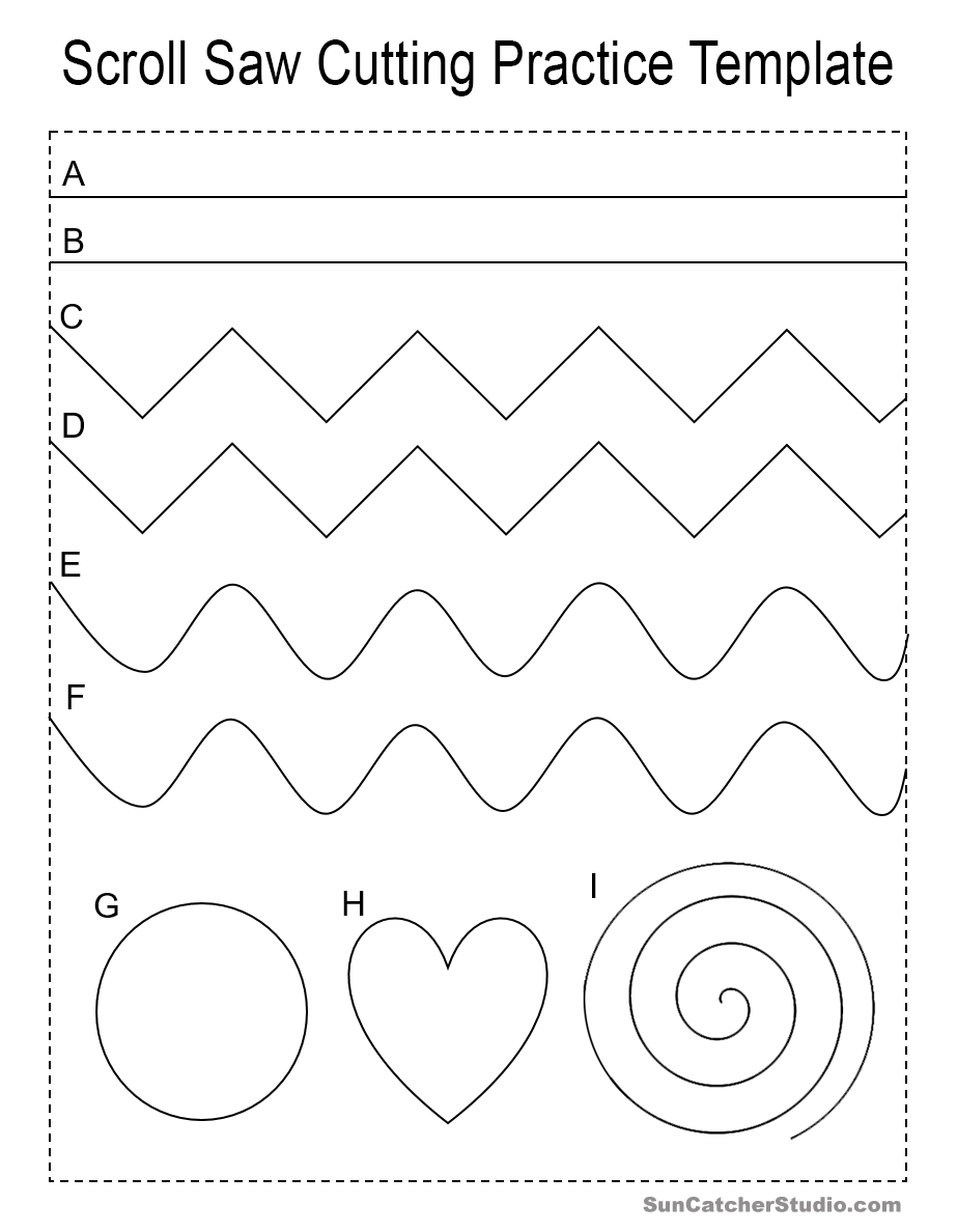 Scroll saw practice template pattern png 923 1 188 Pixels 