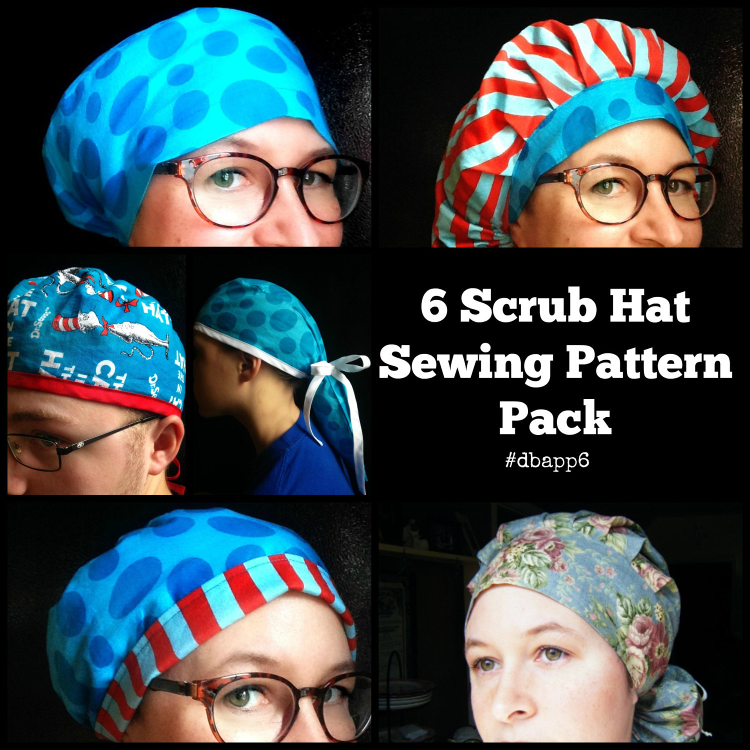 Scrub Hat Sewing Pattern DIY Scrub Cap By ADesignbyAngie 