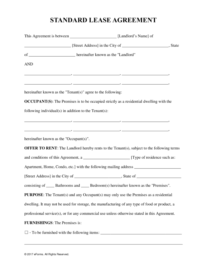 Simple Rental Agreement Form Tenancy Agreement Room 