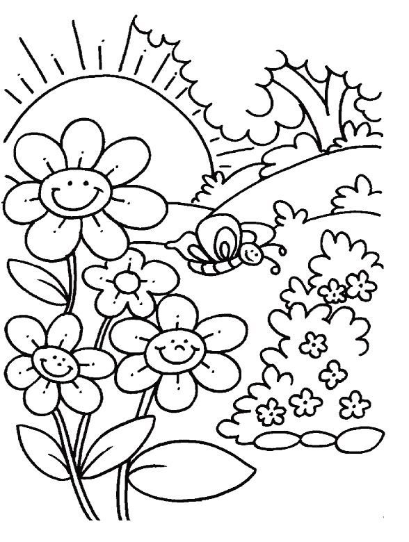 Spring Coloring Sheets Free Printable Spring Coloring 