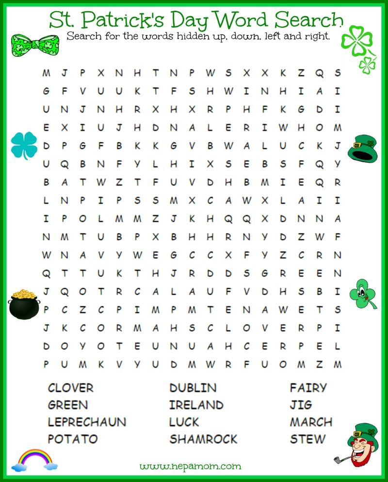 St Patrick s Day Wordsearch a Fun Way To Celebrate The Day 