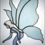 Stained Glass Fairy Suncatcher Blue FREE SHIPPING