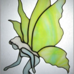 Stained Glass Fairy Suncatcher In Blue And Pale Green