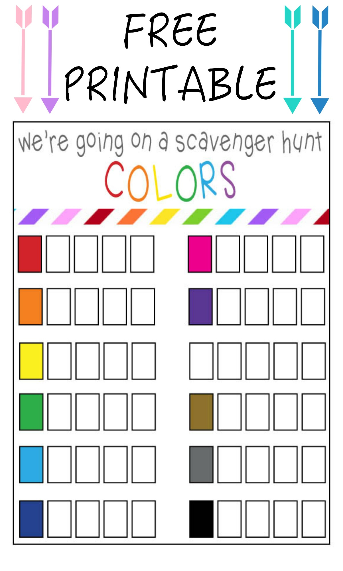 Summer Color Scavenger Hunt Free Printable Skip To My Lou