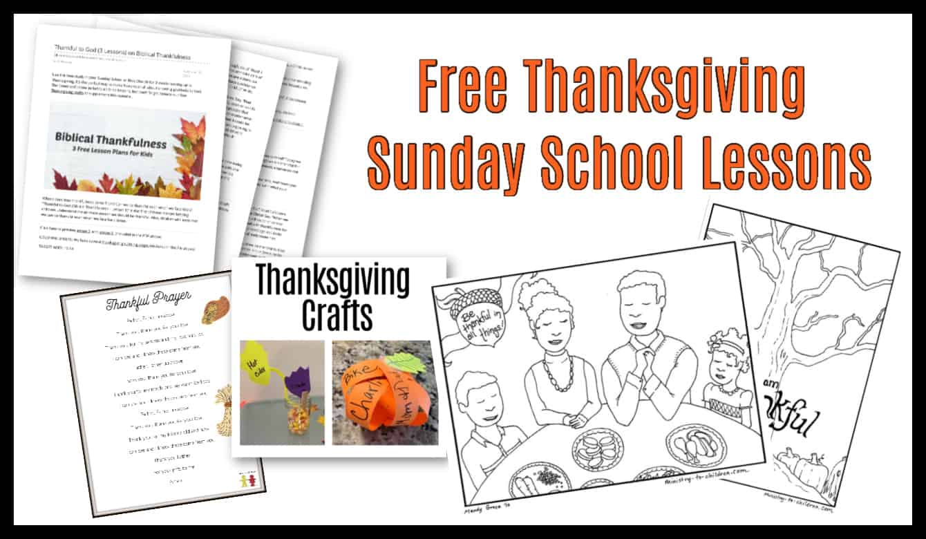 Thanksgiving Sunday School Lesson Kids Bible Activities 