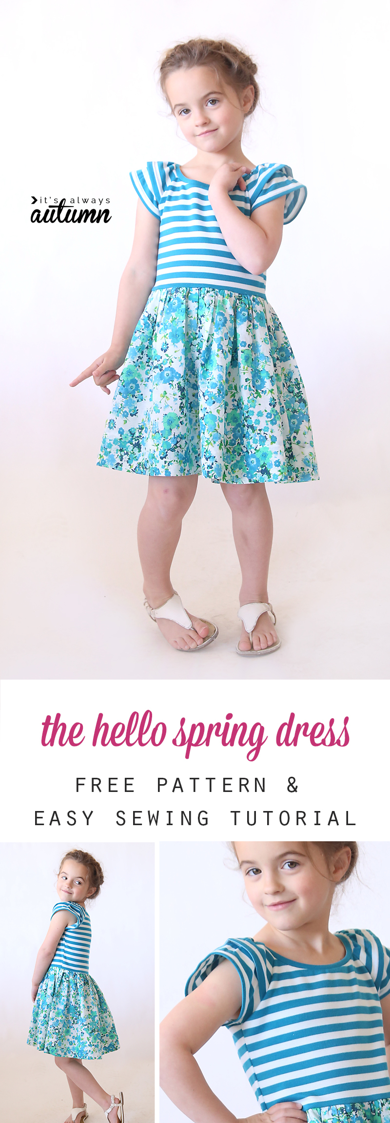 The hello Spring Girls Dress Free Pattern In Size 4 5 