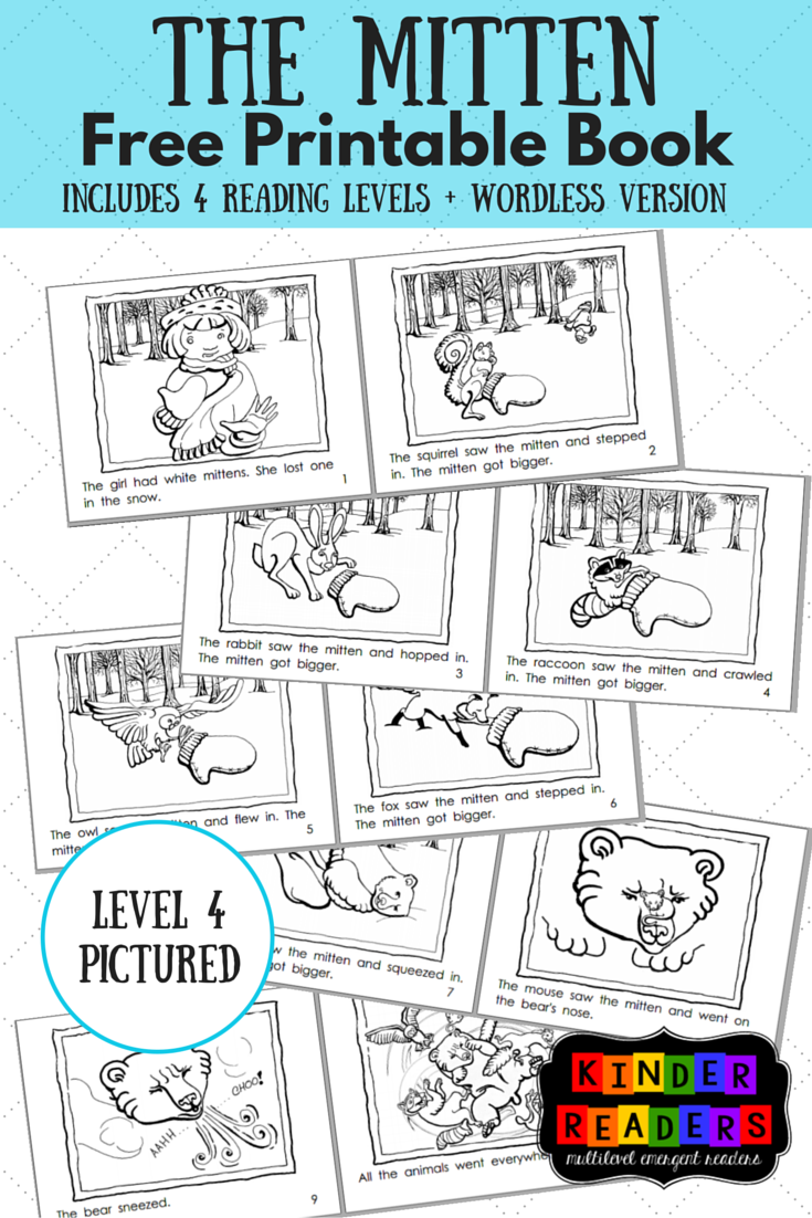 The Mitten Multilevel KinderReaders Printable Book A To 