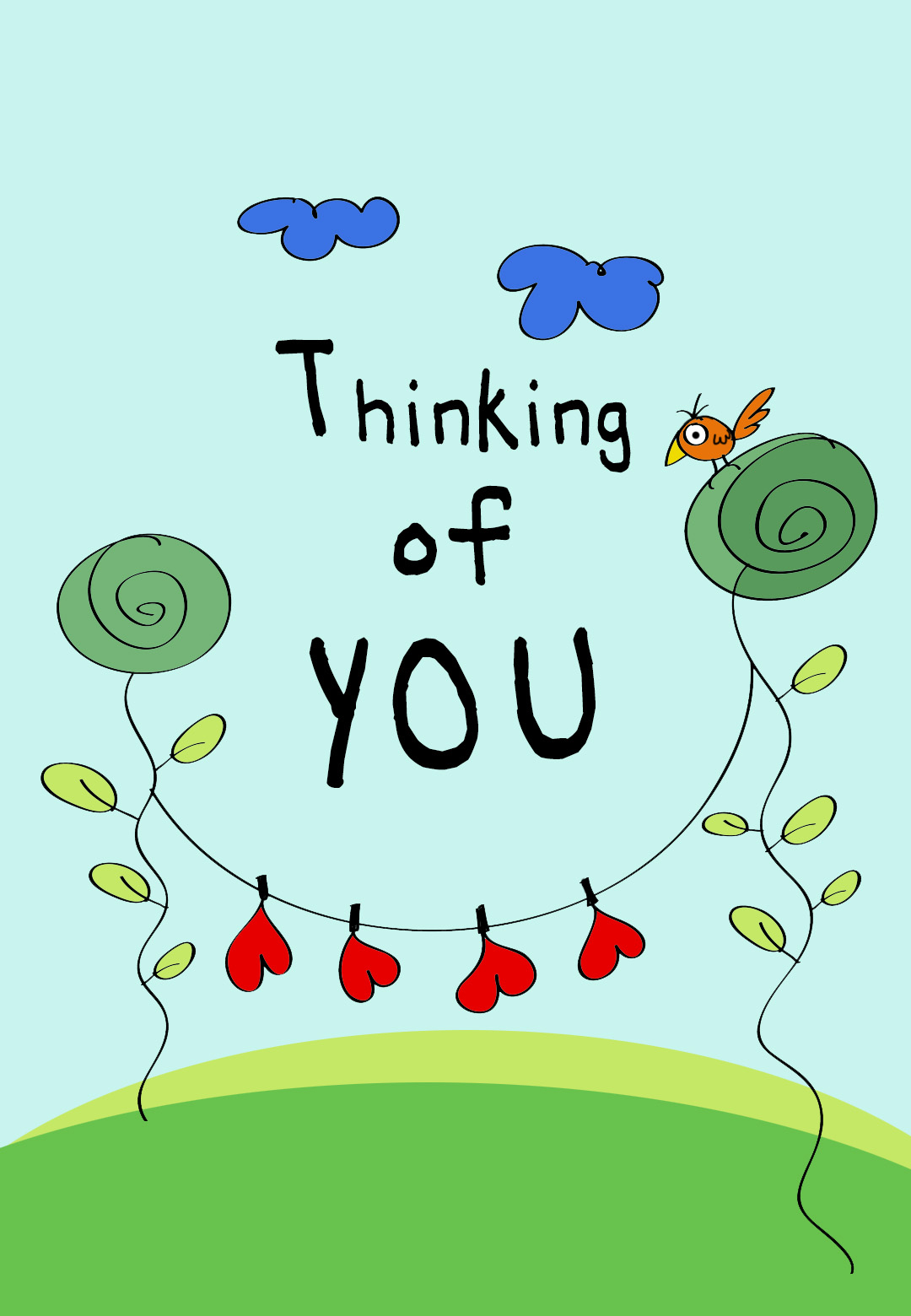 Thinking Of You Love Card Free Greetings Island