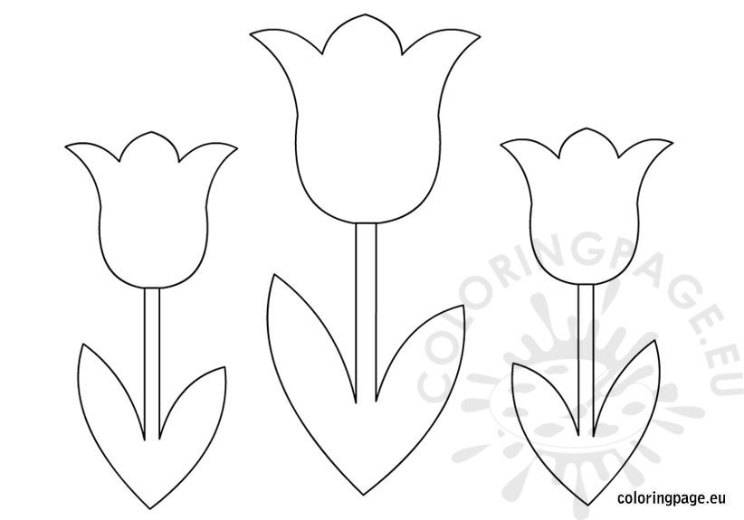 Tulips Flower Coloring Page Coloring Page