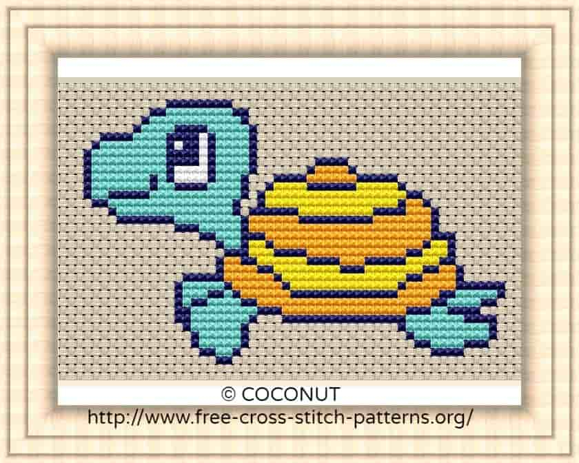 Turtle Free And Easy Printable Cross Stitch Pattern