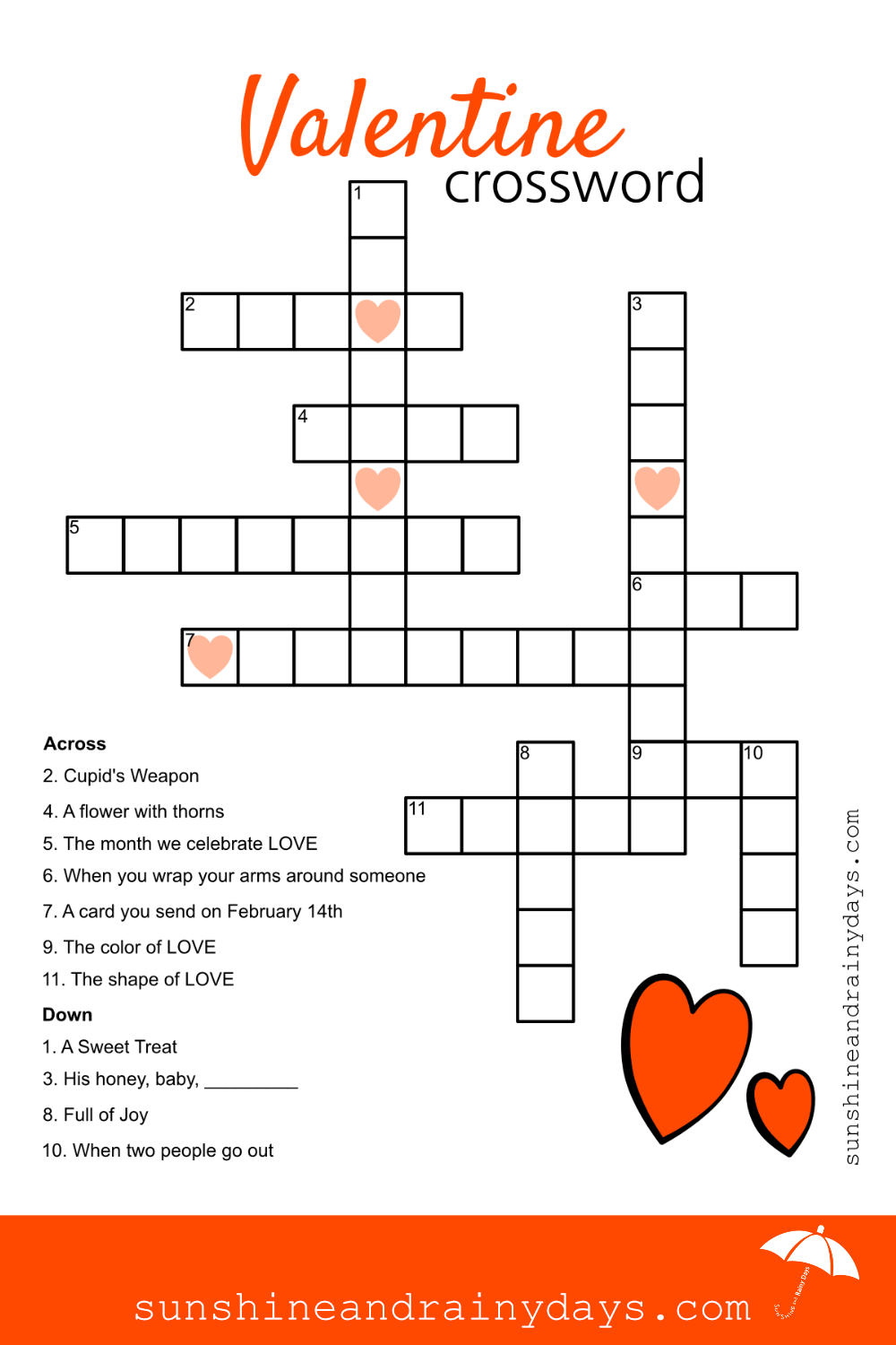 Valentine Crossword Puzzle Crossword Valentines 