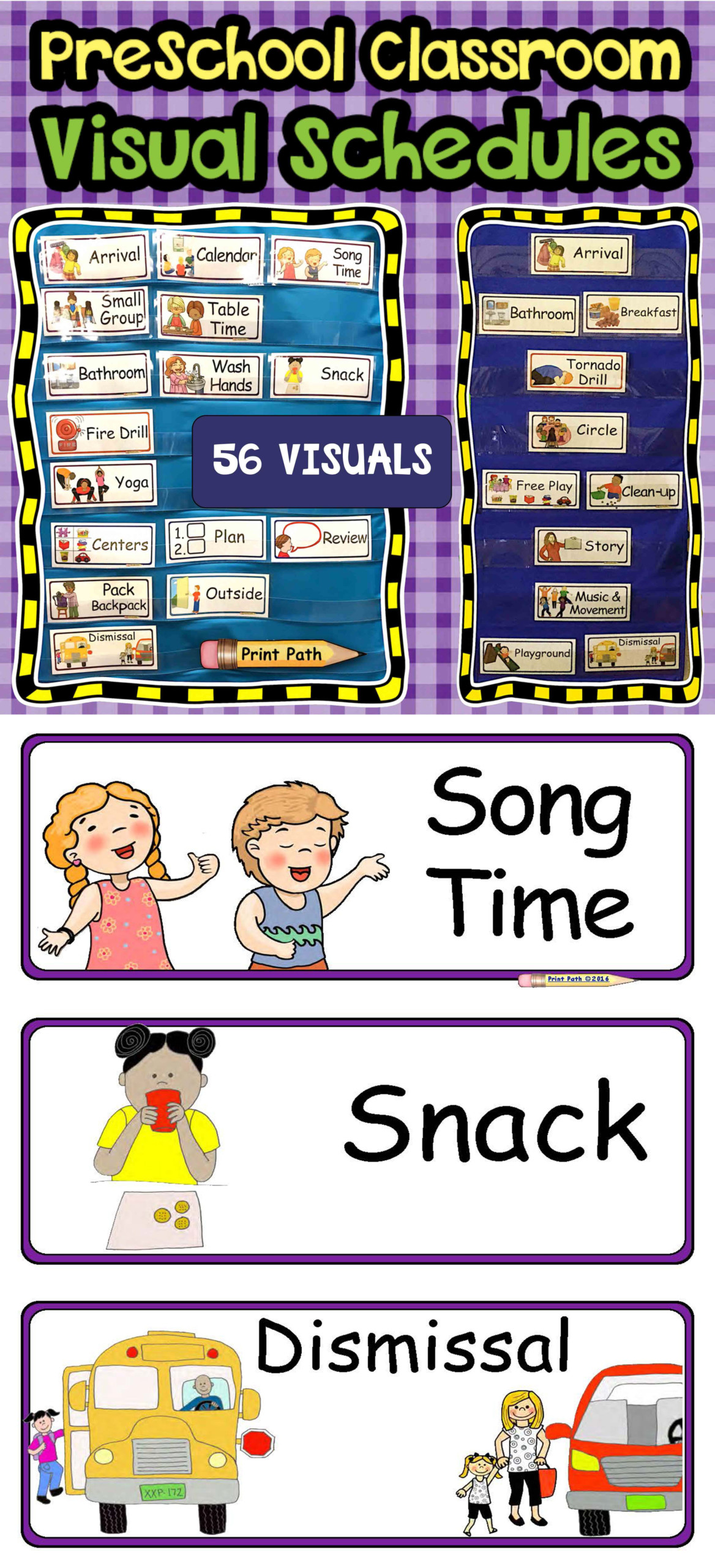 Visual Schedule Center Labels EDITABLE PreK Classroom 