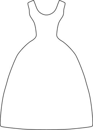 Wedding Dress Outline Clipartion