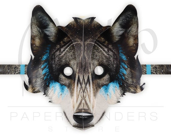 Wolf Mask Wolf Mask PRINTABLE Template Wolf Mask Pattern 