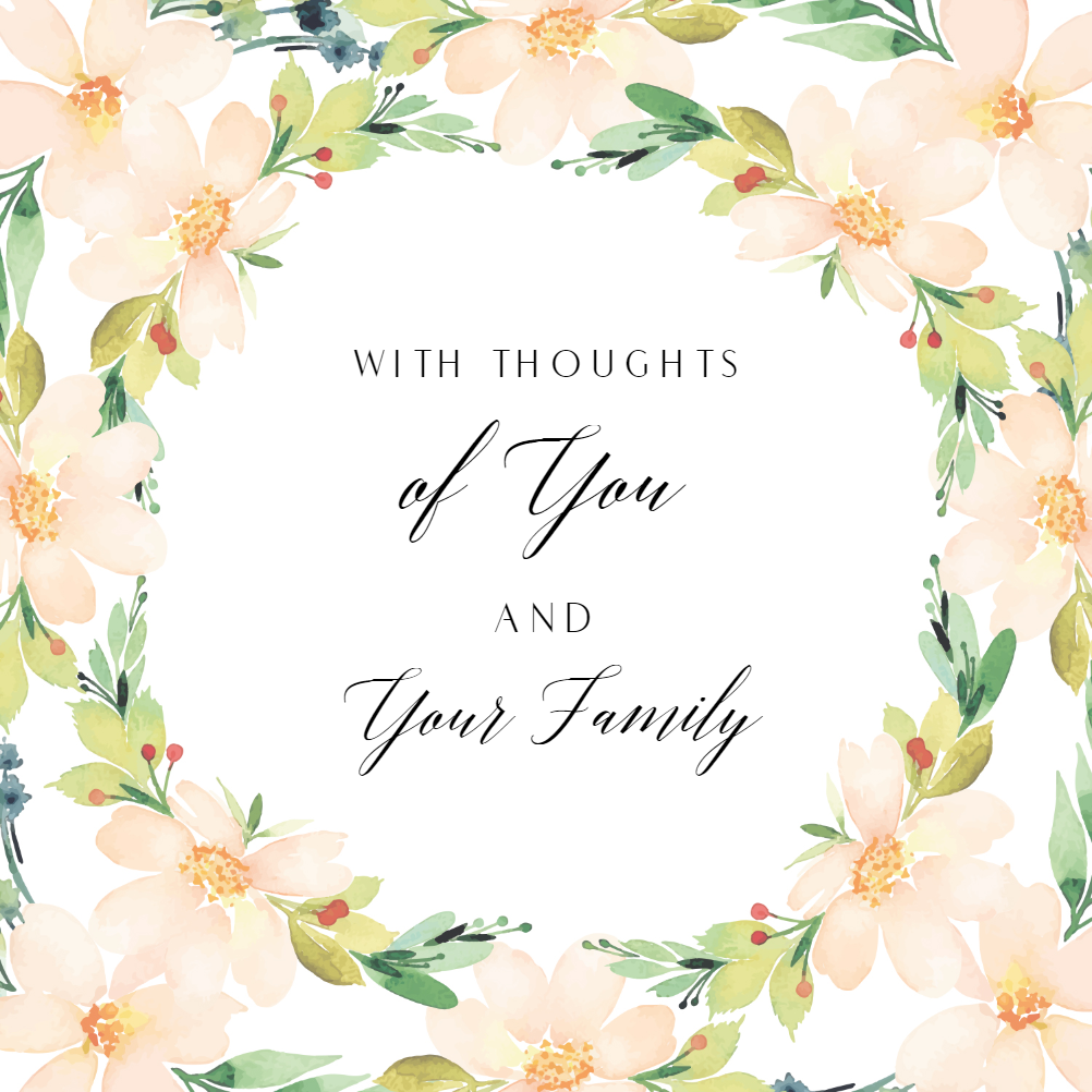 You And Yours Sympathy Condolences Card Greetings Island