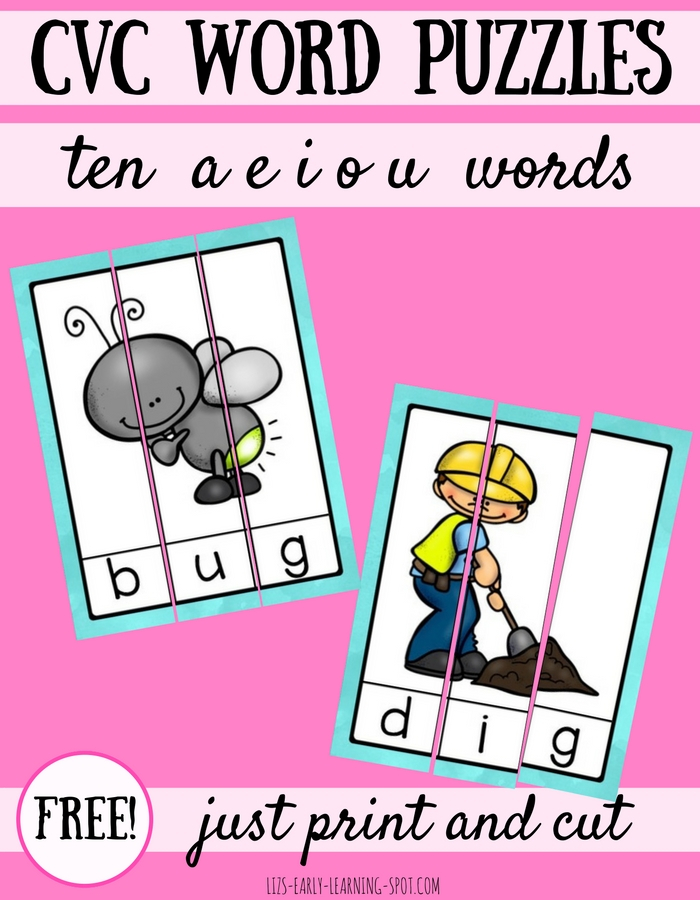 10 Free CVC Word Puzzles Liz s Early Learning Spot