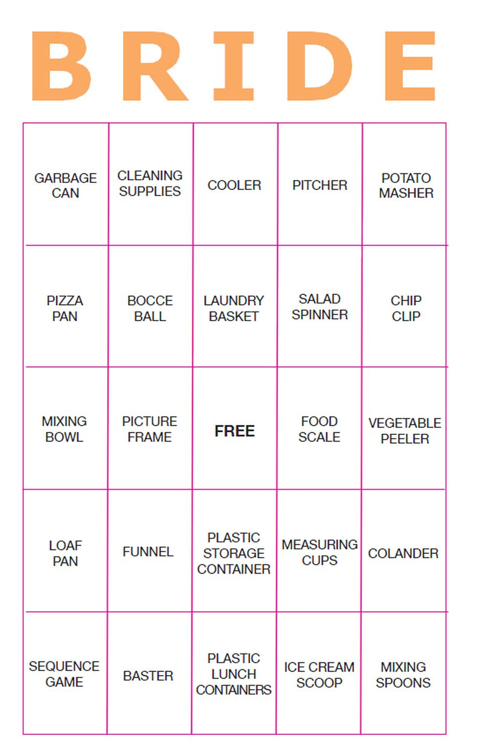 11 Free Printable Bridal Showers Bingo Cards