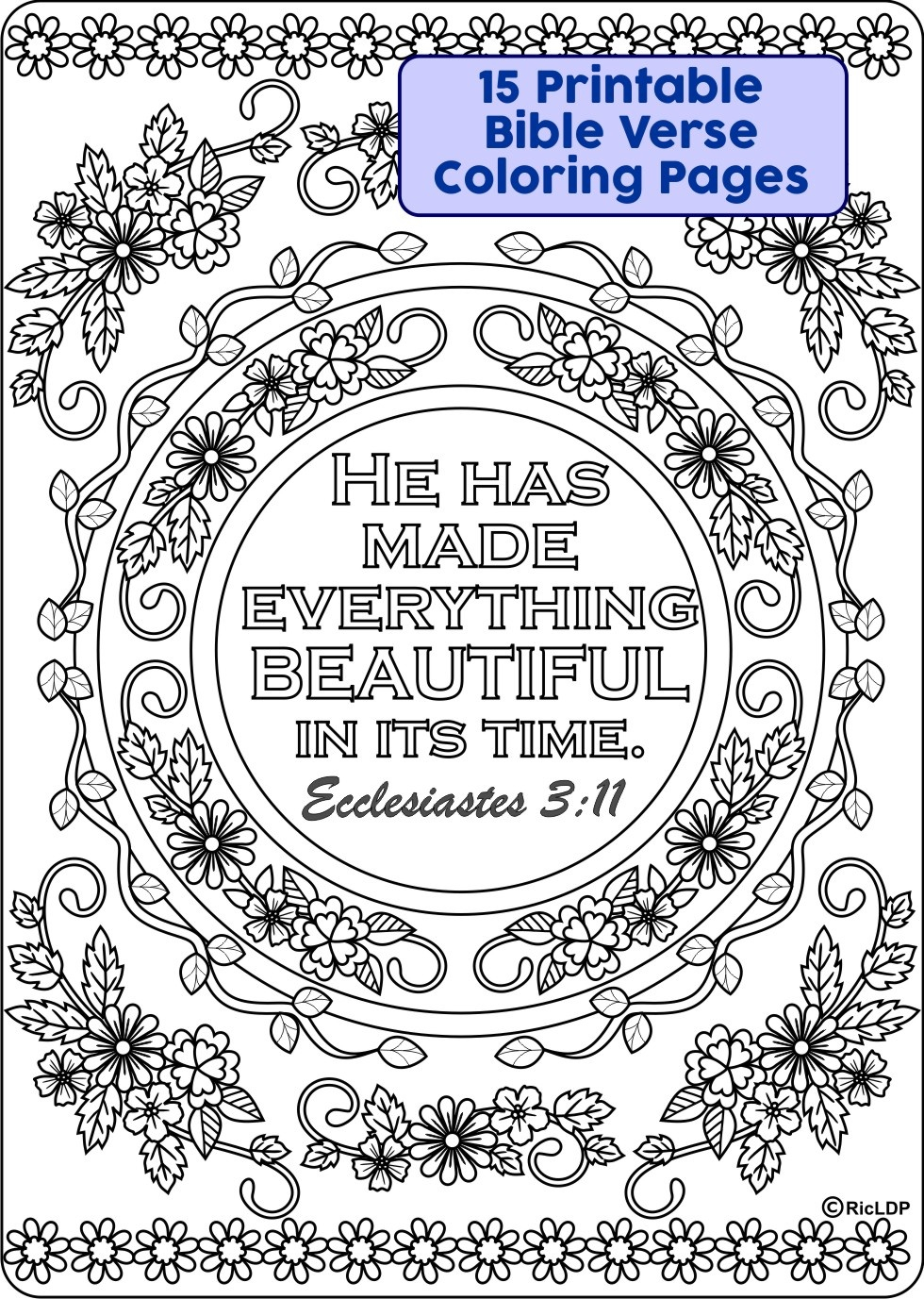 15 Printable Bible Verse Coloring Pages RicLDP Artworks 