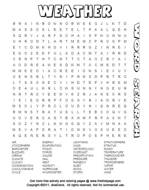 21 Knowledgeable Science Word Search Kitty Baby Love