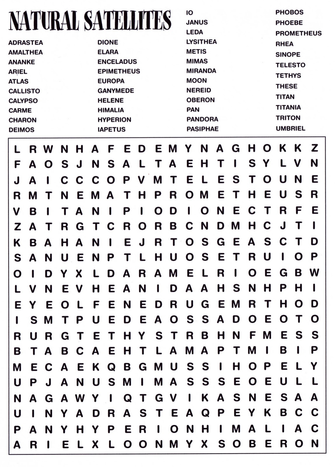 Printable Science Word Search FreePrintableTM