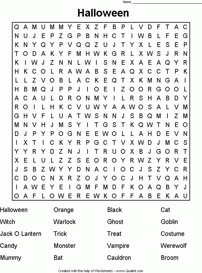 5 Hard Halloween Word Searches