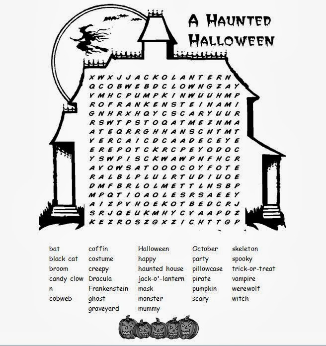 5 Hard Halloween Word Searches