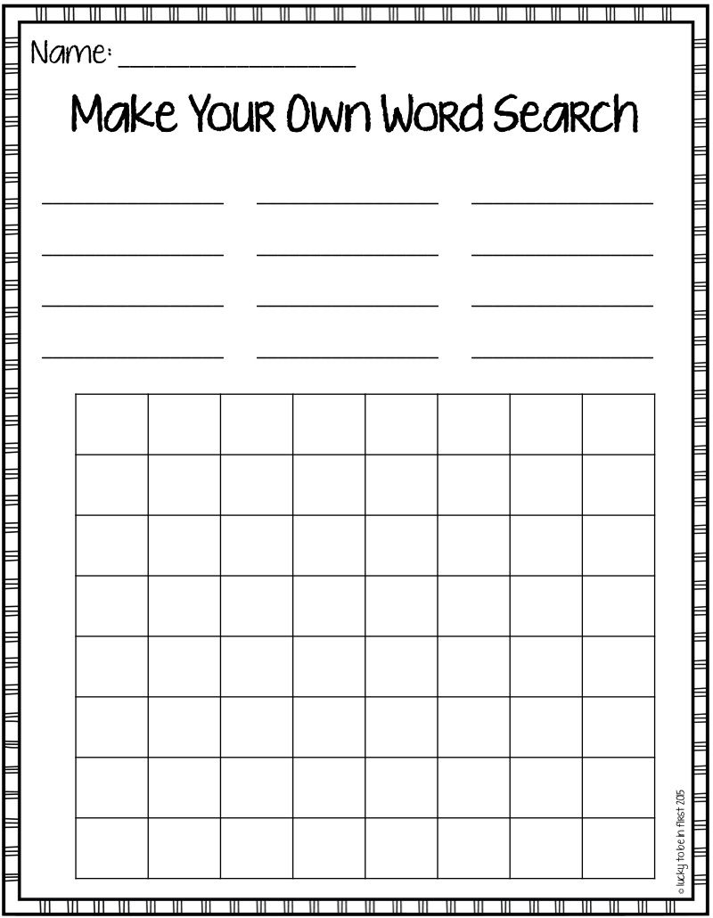 make your own printable word searches