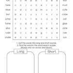 5th Grade Phonics Worksheets Long And Short Vowel Word