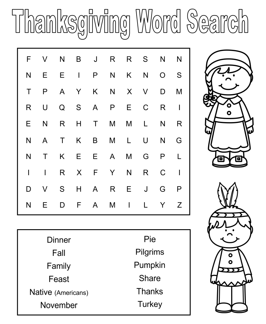 6 Best Printable Thanksgiving Word Search Difficult