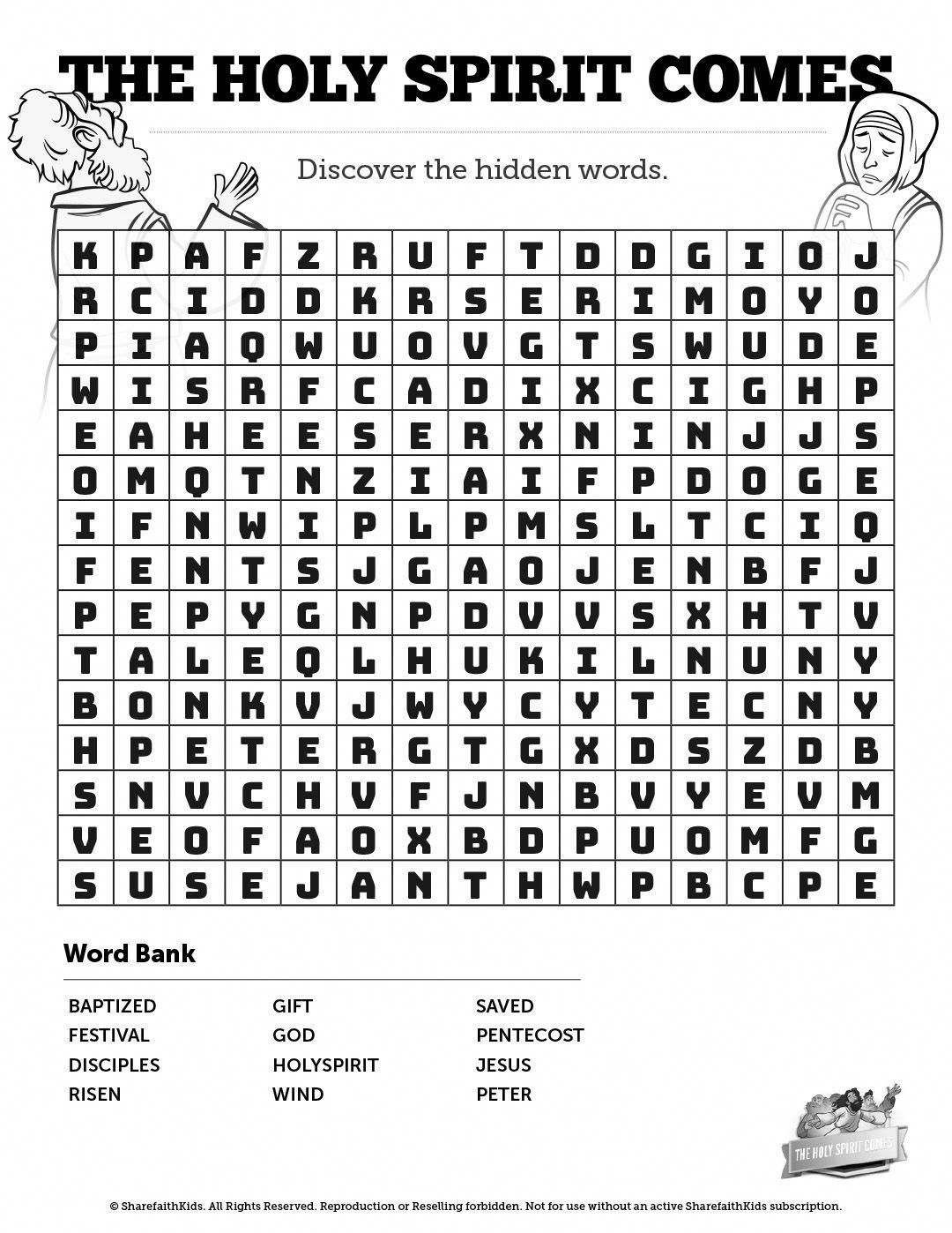 printable bible word search for youth