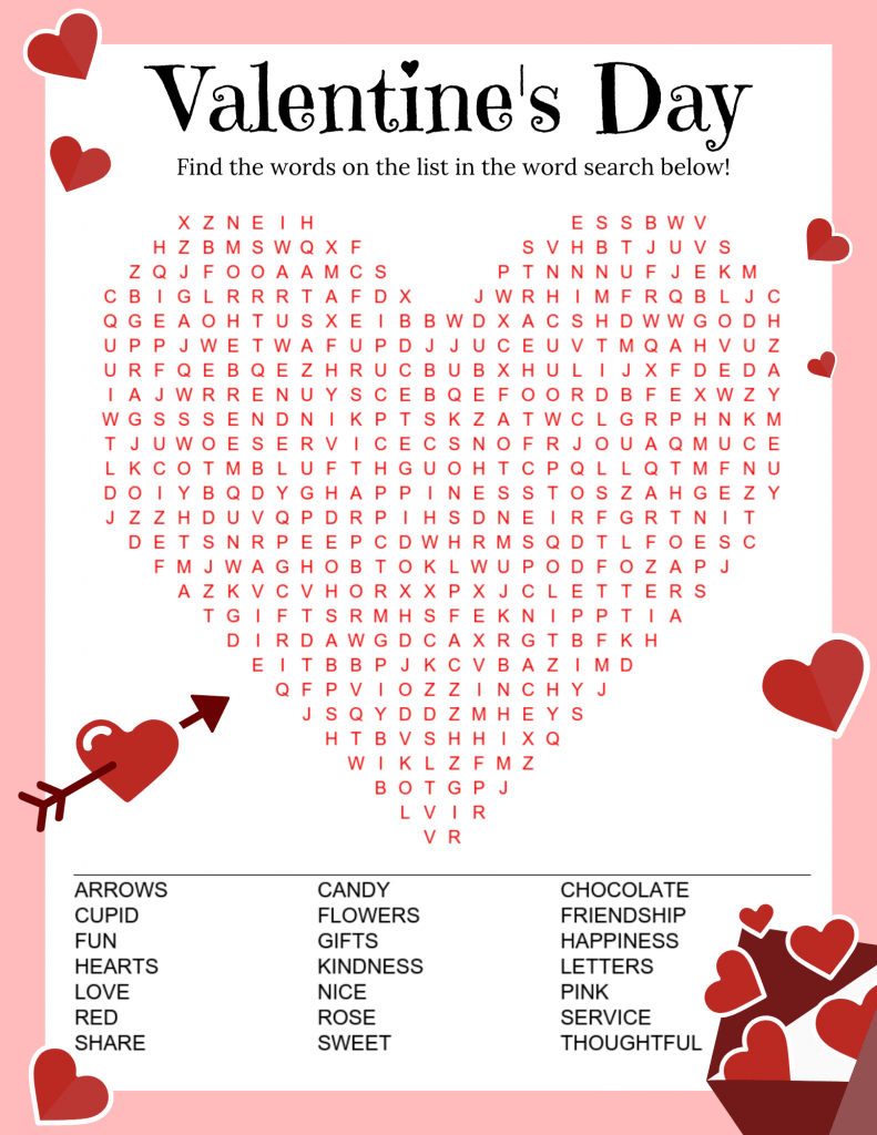 Adorable Valentine s Day Word Search Printable I Spy