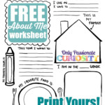 All About Me Back To School Printable Only Passionate