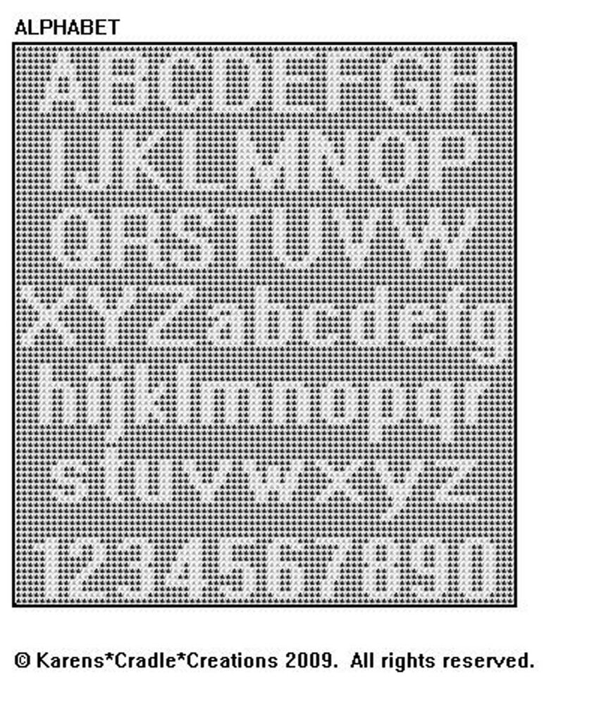 Free Printable Filet Crochet Alphabet Patterns