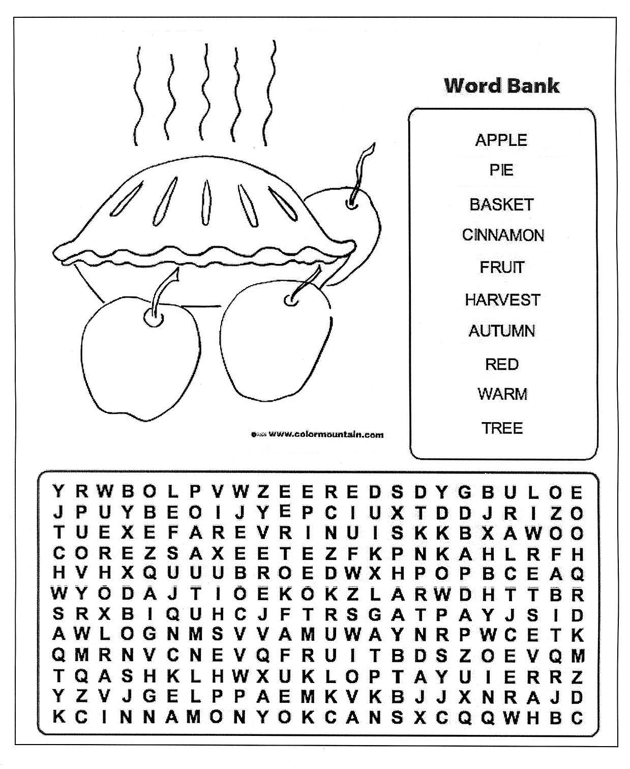 Apple Word Search Printable FreePrintableTM