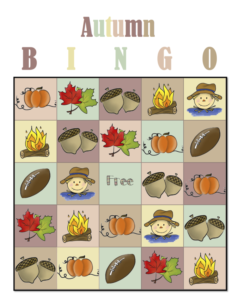 Free Printable Autumn Bingo Cards