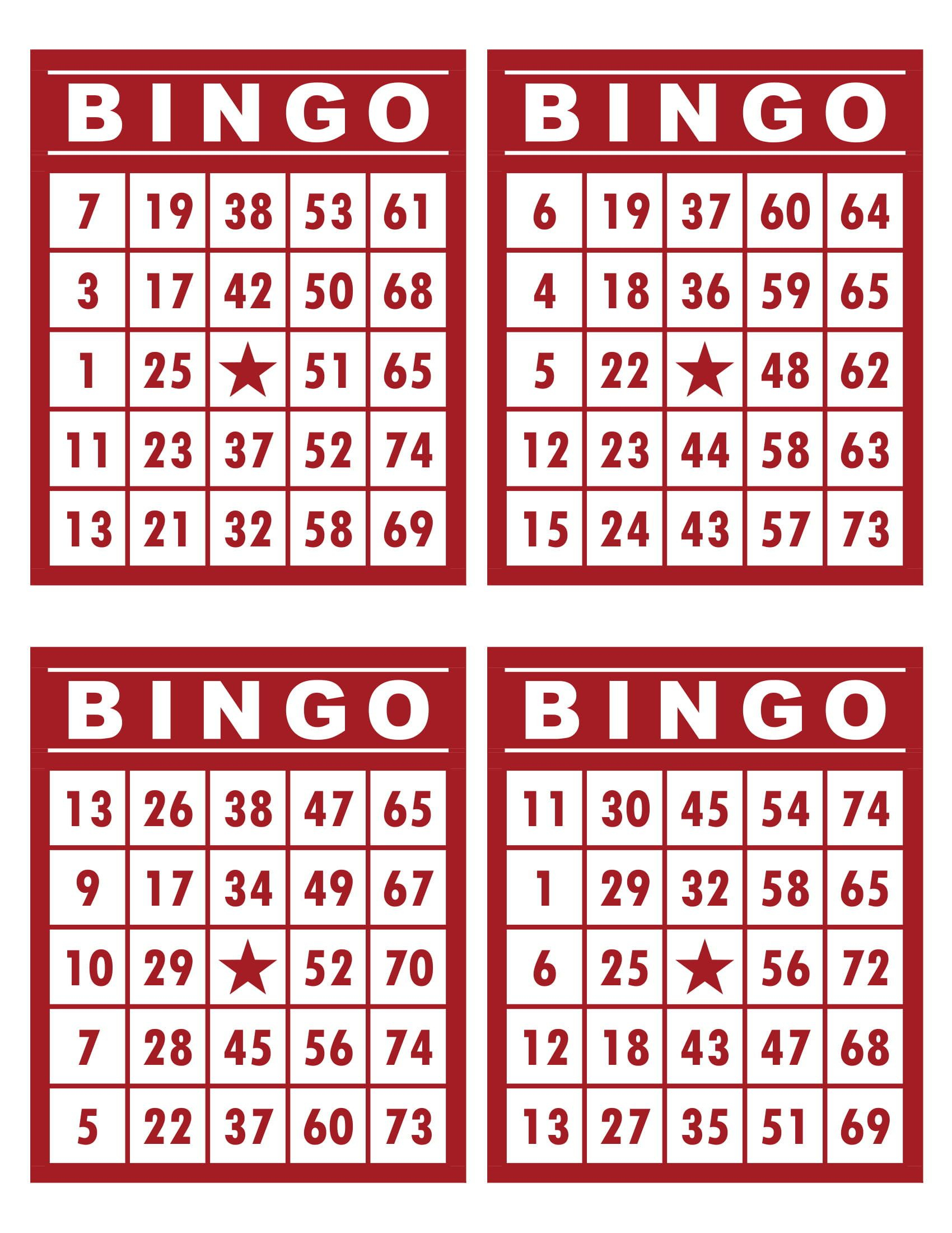 Bingo Cards 1000 Cards 4 Per Page Immediate Pdf Download 