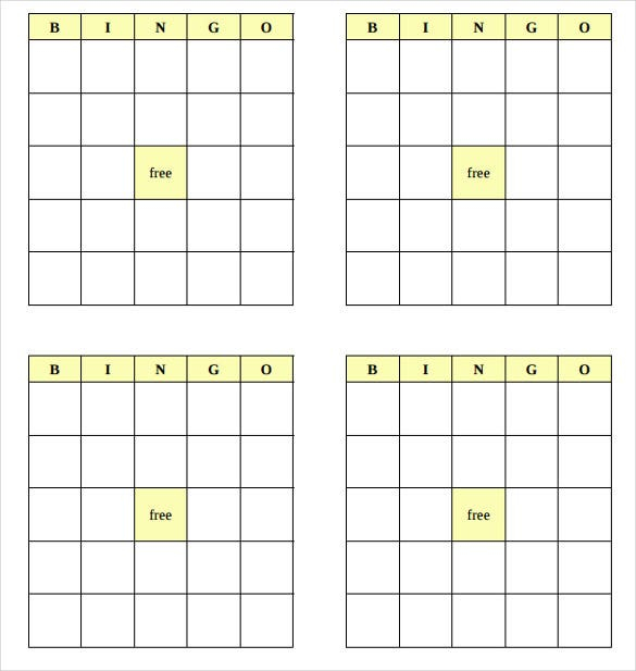 Blank Bingo Template 14 Free PSD Word PDF Vector EPS 