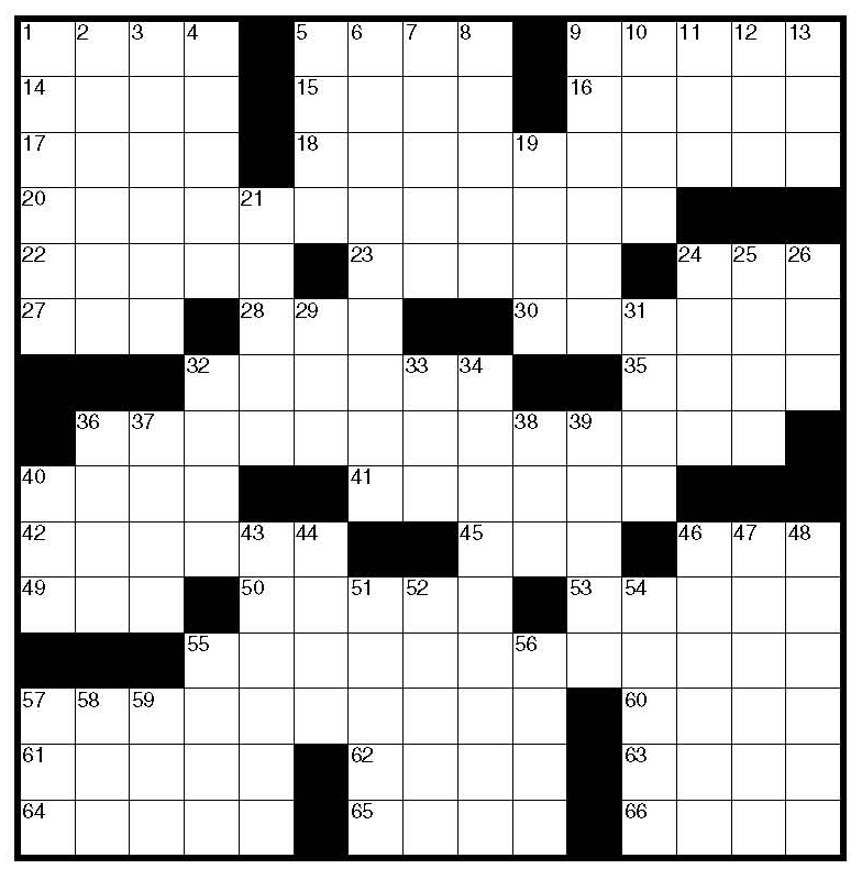 Blank Crossword Puzzle Template Business