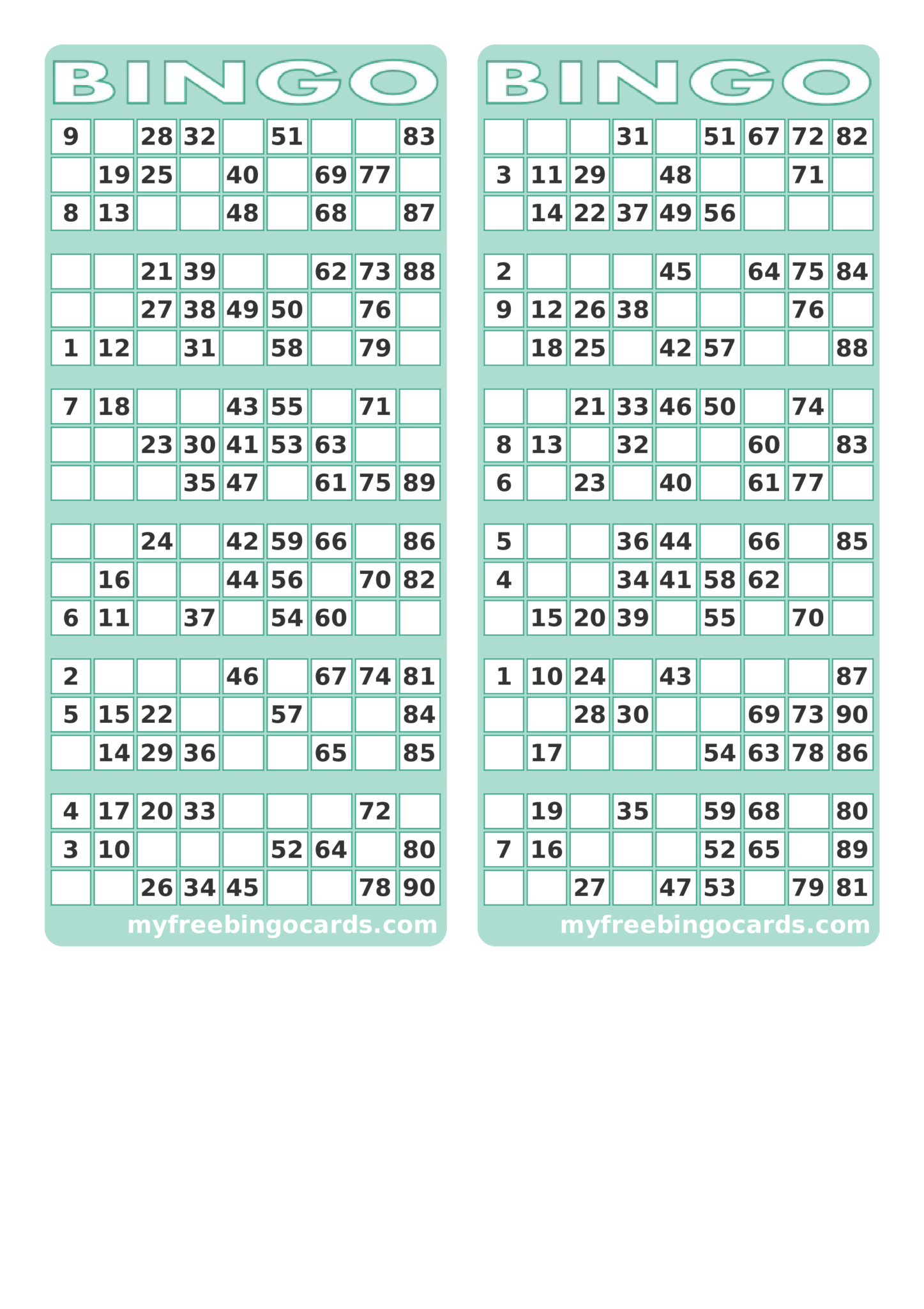 Blank Printable Bingo Card Templates At | FreePrintableTM.com