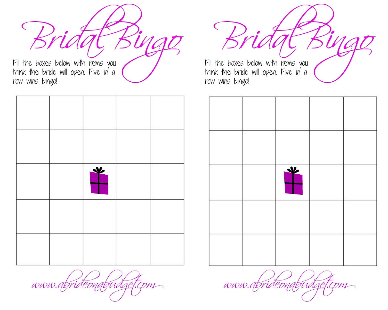 Bridal Bingo And A Free Printable A Bride On A Budget