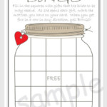 Bridal Shower Bingo Printable Cards Rustic Mason Jar Design