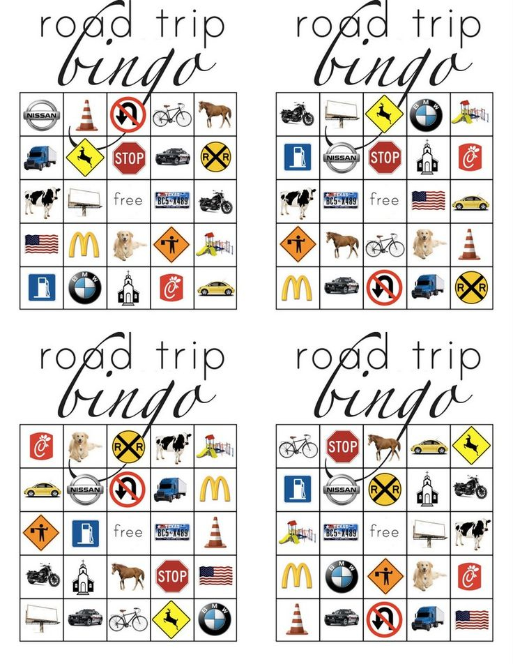 Car Ride Bingo Printable