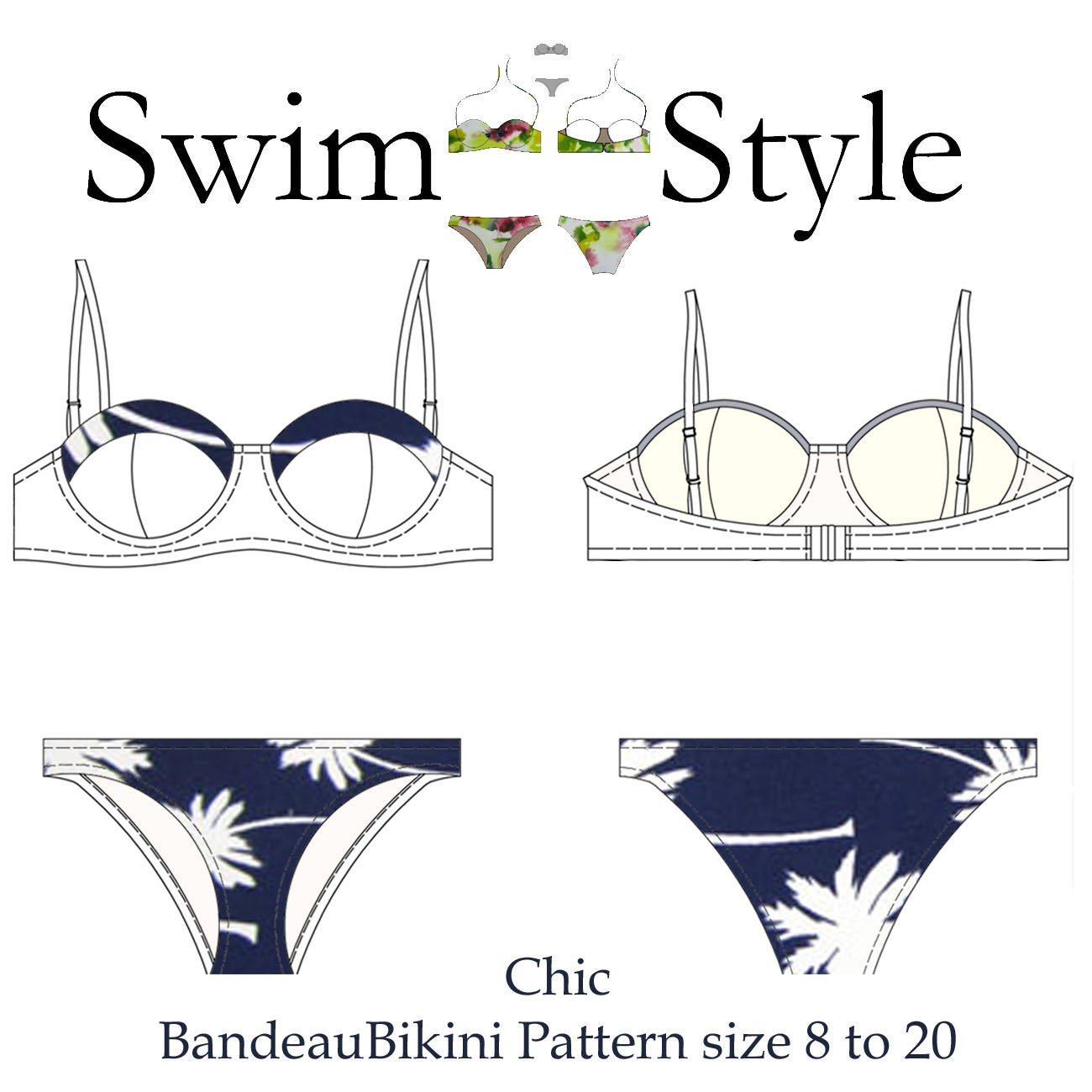 Chic Bandeau Bikini Pdf Sewing Pattern